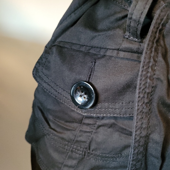 H & M Cotton Blend Button up  Black Coat with Tie Waist Sz 4 - Picture 5 of 12